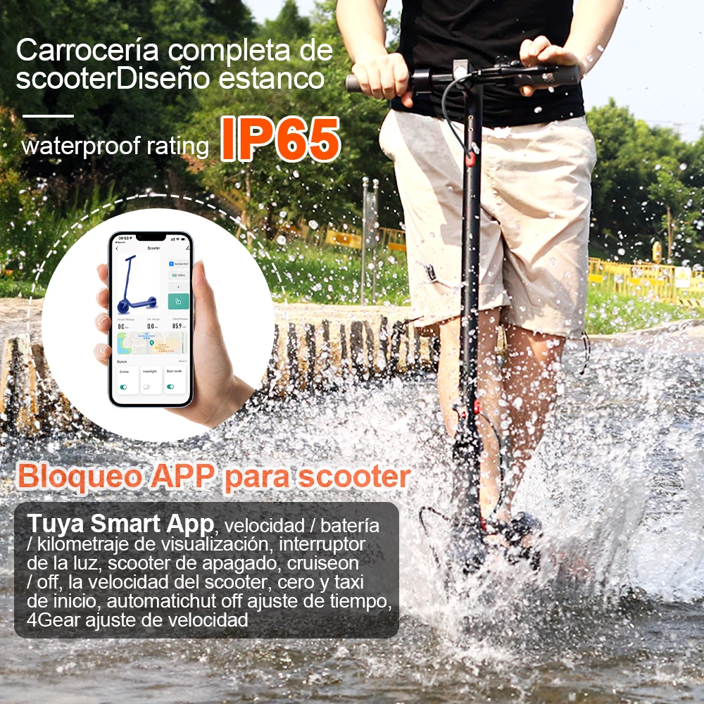 LADPED 350W Electric Scooter – 19mph Folding Smart APP 6