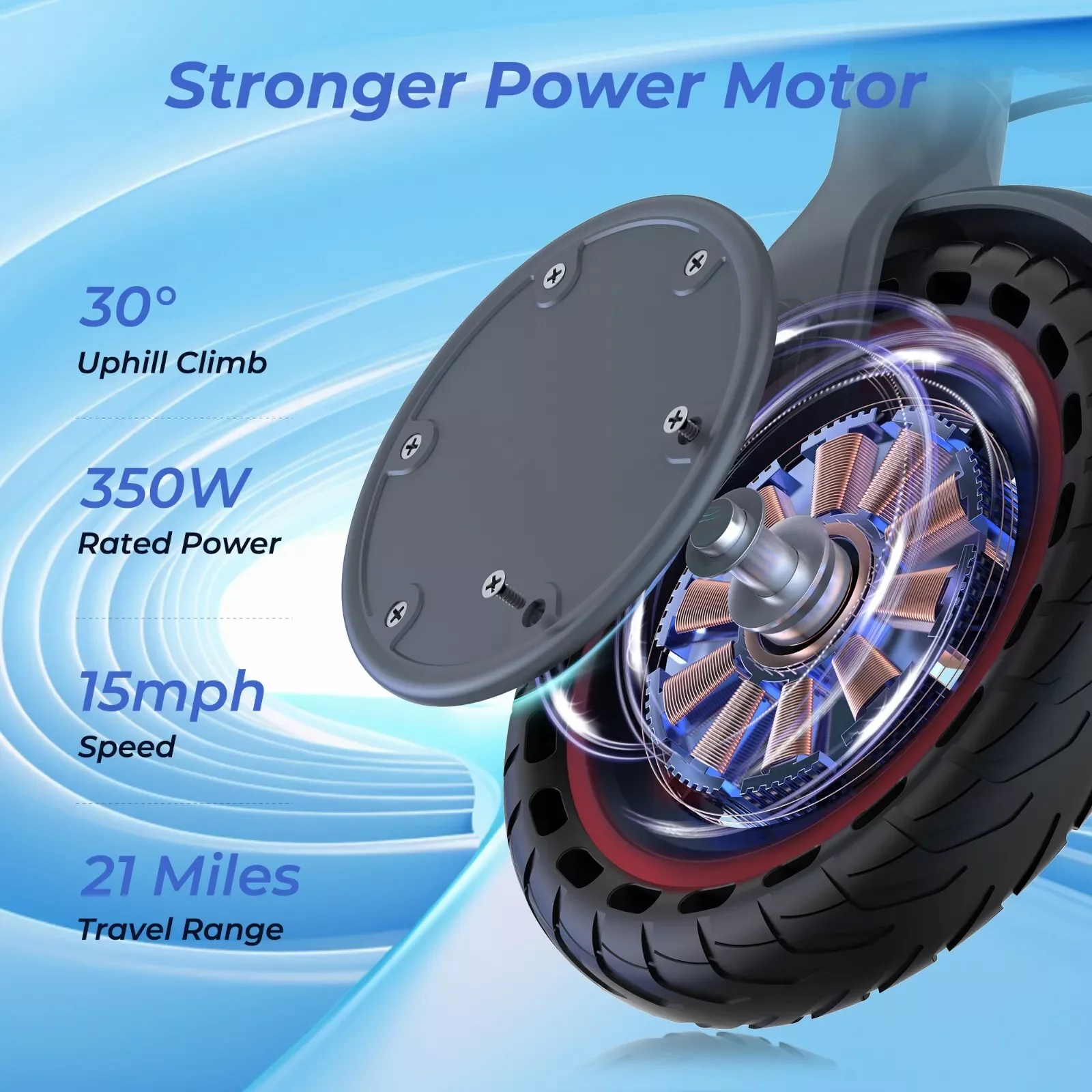 LADPED 350W Electric Scooter – 19mph Folding Smart APP 5